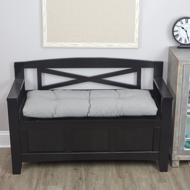 Klear Vu The Gripper Non-Slip Tufted Bench Cushion for Indoor Furniture, Assembled in USA, Entryway Storage, Bay Window, Corner Nook or Piano Seat, 35 Inches, Solid Gray - Image 2